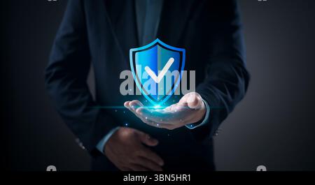 Cyber security concept, Login, User, Identification information security, secure Internet access, Network security system, User personal information. Stock Photo