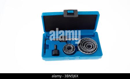 Drill bit set for various home improvement tasks Stock Photo