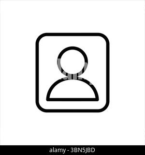 Profile icon in rounded square frame simple ui symbol for user account contact avatar vector graphic Stock Vector