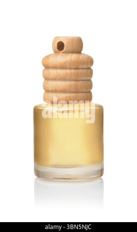 Front view of car air freshener bottle isolated on white Stock Photo