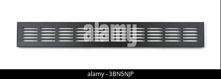 Front view of long metal ventilation grille isolated on white Stock Photo