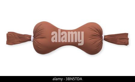 Brown pregnancy pillow isolated on white background, top view Stock Photo