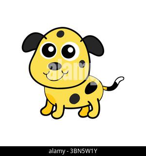 Cute Cartoon Dog - Playful Yellow Character with Spots Stock Vector