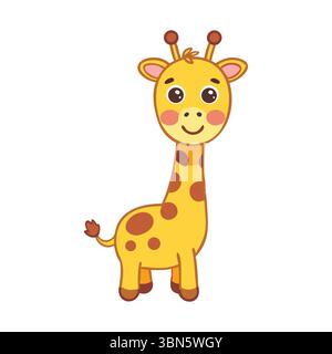 Cute Cartoon Giraffe - Adorable Character with Spots Stock Vector