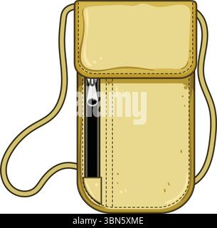 rfid travel neck pouch cartoon vector illustration Stock Vector Image ...