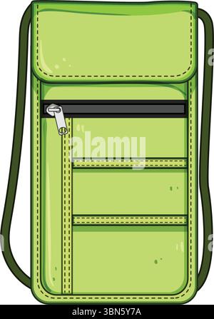 rfid travel neck pouch cartoon vector illustration Stock Vector Image ...