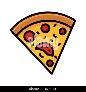 "Delicious Pepperoni Pizza Slice - Melting Cheese and Flavor" Stock Vector
