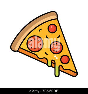 "Delicious Pepperoni Pizza Slice - Melting Cheese and Flavor" Stock Vector