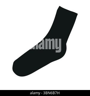 Vector hand drawn sock silhouette Stock Vector