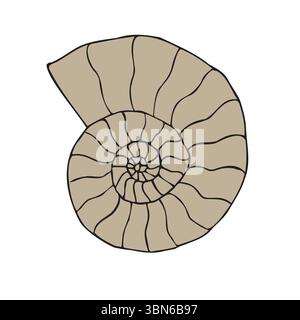 Vector hand drawn sketch doodle colored ammonite Stock Vector