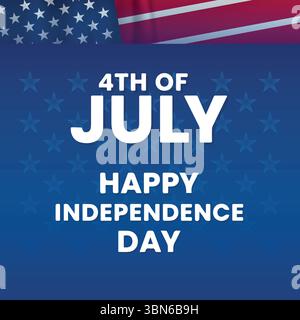 4th of July Independence Day Graphic with American Flag and Patriotic Design , Independence Day, commonly known as the Fourth of July Stock Vector