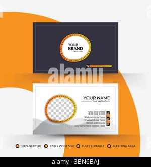 Abstract personal business card template design.Corporate visiting card vector illustration Stock Vector