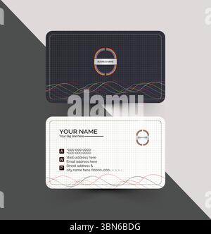 Simple dark and white business card template design Stock Vector