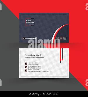Modern and stylish business card and name card horizontal simple clean template vector design Stock Vector