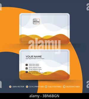 Modern Business Card with Two Sides Card. Company card. Name Card, Id Card Stock Vector