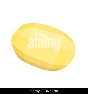 raw whole peeled yellow potato hand drawn on white background. Stock Vector