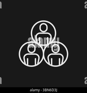 Teamwork and Community Icon for Business Collaboration, Social Groups, and Organizational Structure Stock Vector