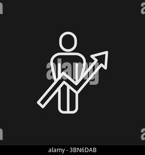 Personal Growth and Career Development Icon for Employee Performance and Self-Improvement Stock Vector