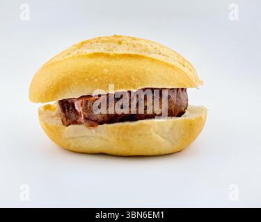 Fleischkäse im Brötchen Stock Photo
