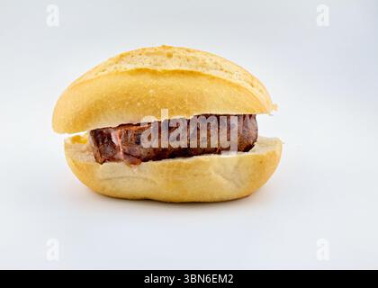 Fleischkäse im Brötchen Stock Photo