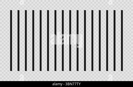multiple thin vertical black lines on transparent background Stock Vector