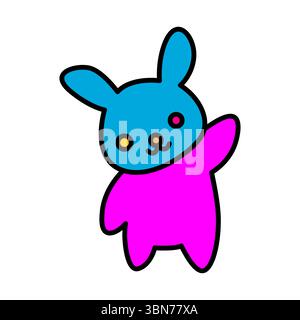 cute bunny character icon vector illustration Stock Vector