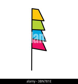 colorful decorative pennant flags on white background Stock Vector