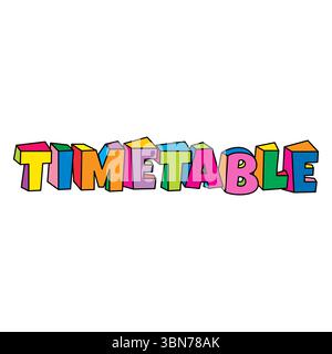 colorful kids timetable cartoon text design vector Stock Vector