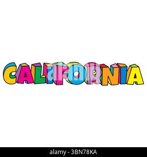 California colorful text logo design vector illustration Stock Vector