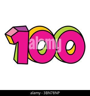 number 100 or one hundred logo design vector illustration Stock Vector