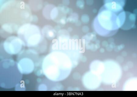 Abstract digital illustration showing overlapping blue-white bokeh circles on muted gray backdrop Stock Photo