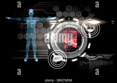 Medical interface in blue and black Stock Photo