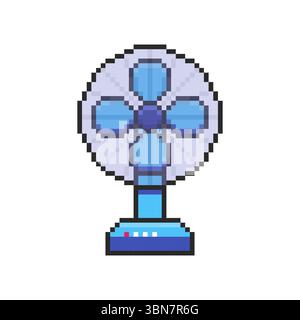 Pixel art Electric Fan game asset design Stock Vector