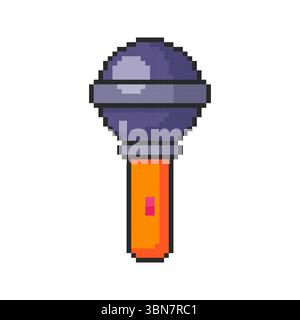 Pixel art Microphone game asset design Stock Vector