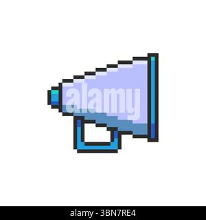 Pixel art Director Megaphone game asset design Stock Vector