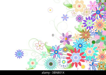 Digitally generated girly floral design Stock Photo