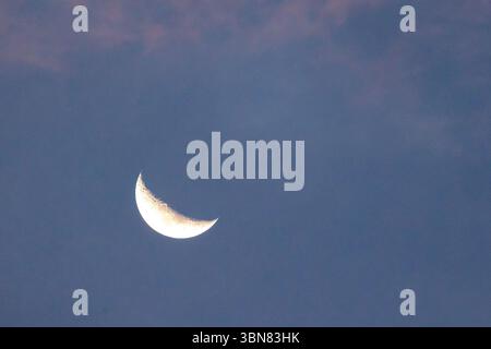 Crescent moon on Saint Martin, Lesser Antilles Stock Photo