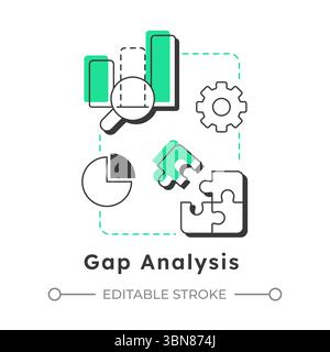 Gap analysis modern linear concept icon Stock Vector