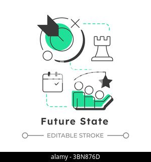 Future state modern linear concept icon Stock Vector
