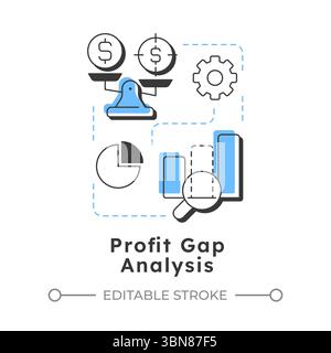 Profit gap analysis modern linear concept icon Stock Vector