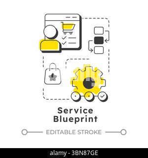 Service blueprint modern linear concept icon Stock Vector