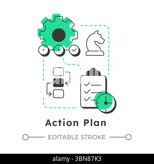Action plan modern linear concept icon Stock Vector