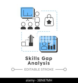 Skills gap analysis modern linear concept icon Stock Vector