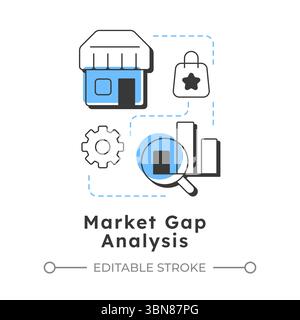 Market gap analysis modern linear concept icon Stock Vector