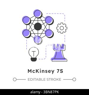 McKinsey 7S modern linear concept icon Stock Vector