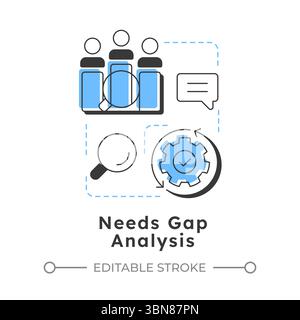 Needs gap analysis modern linear concept icon Stock Vector