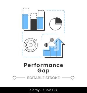 Performance gap analysis modern linear concept icon Stock Vector