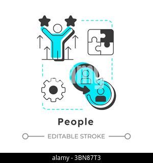 People modern linear concept icon Stock Vector