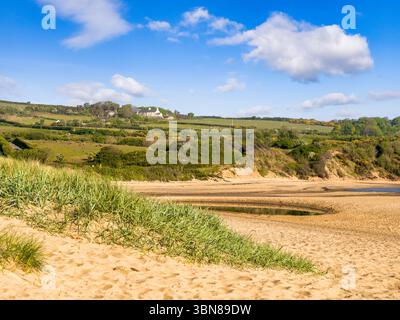 Lligwy Beach. Moelfre, Anglesey, North Wales.The bay is very popular with windsurfers and other wind-powered watersport enthusiasts. Stock Photo