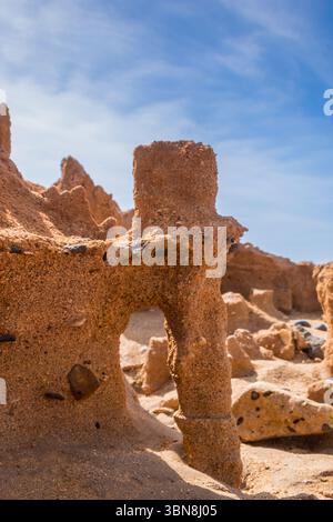 Wind-Carved Rock Formations on Sal Island, Cape Verde Stock Photo